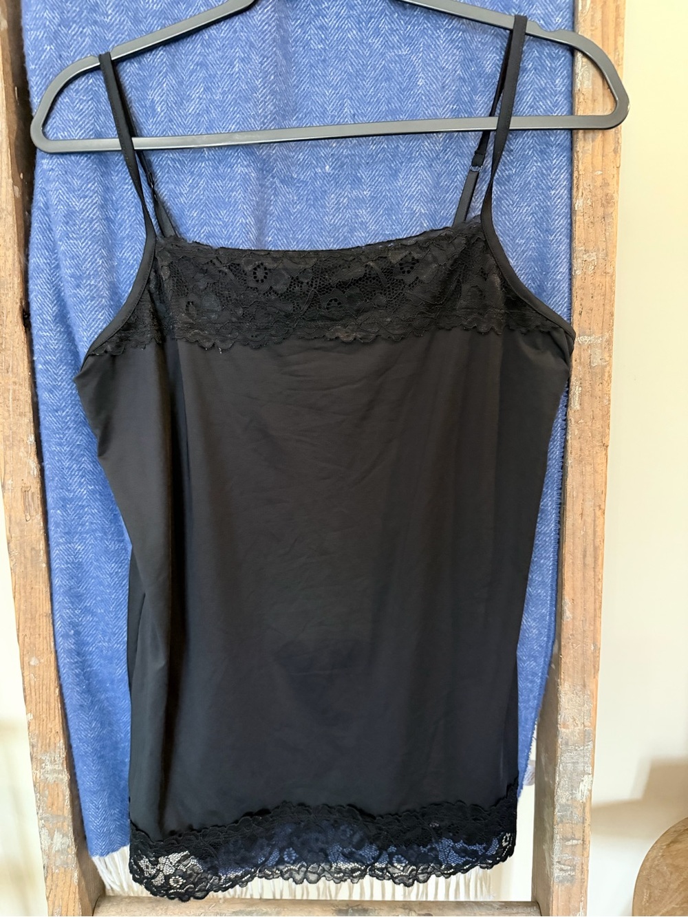 Maurices Black Lace Trim Camisole Slip
